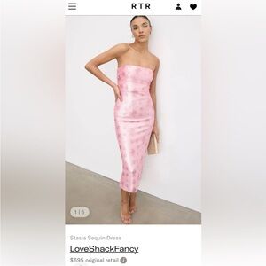 LoveShackFancy Strapless Stasia Pink Dress